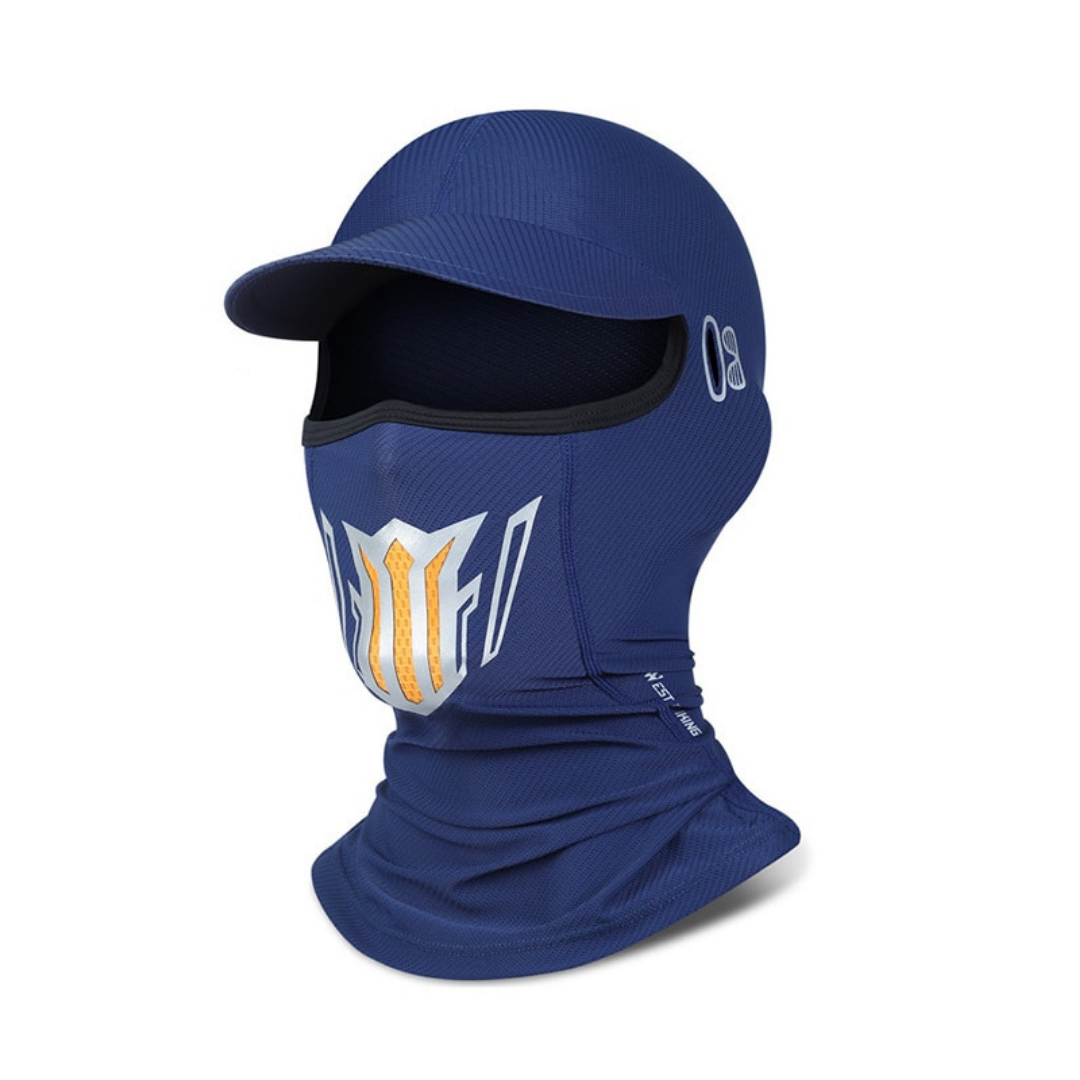 Kit Máscara Balaclava + Boné de Ciclismo Summer Proteção Azul Marinho