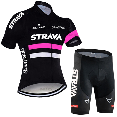 Conjunto de Ciclismo Feminino Strava Rosa c Short