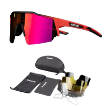 Óculos de Ciclismo & Corrida UV400 com 4 Lentes Polarizadas Kapvoe Vermelho 4