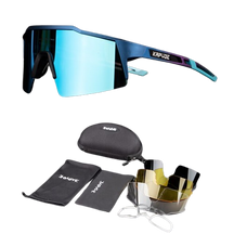 Óculos de Ciclismo & Corrida UV400 com 4 Lentes Polarizadas Kapvoe Azul 4