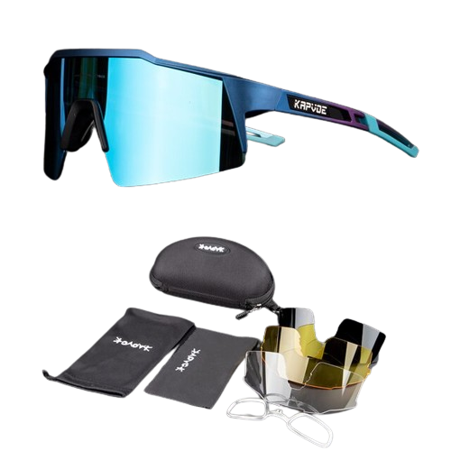 Óculos de Ciclismo & Corrida UV400 com 4 Lentes Polarizadas Kapvoe