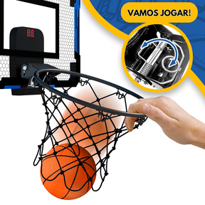 Cesta de Basquete Com Marcador de Pontos + 3 Bolas Inclusas