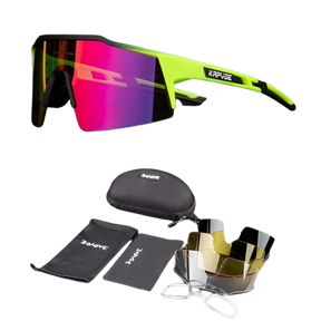 Óculos de Ciclismo & Corrida UV400 com 4 Lentes Polarizadas Kapvoe Verde 4