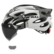 Capacete de Ciclismo CAIRBULL Com LED e Viseira™ Preto Branco