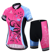 Conjunto Roupa de Ciclismo Feminino TIGER Rosa com Azul