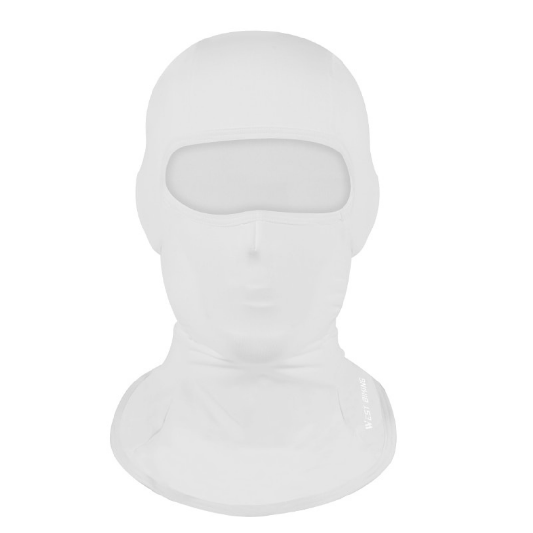 Máscara Balaclava de Ciclismo Anti-Suor Proteção UPF50+ Branco