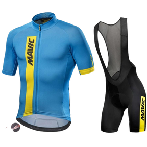 Conjunto Camisa e Bretelle de Ciclismo Mavic MTB Azul