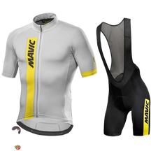 Conjunto Camisa e Bretelle de Ciclismo Mavic MTB Cinza