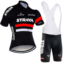 Conjunto de Ciclismo Feminino Strava Vermelho c Bretelle