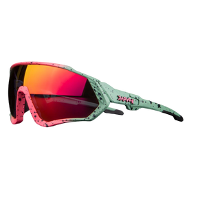 Óculos de Ciclismo & Corrida com Lentes Polarizadas Azul com Rosa 1