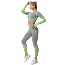 Conjunto Fitness Feminina de Academia Sem Costura Verde