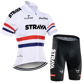 Conjunto de Ciclismo Feminino Strava Branco c Short