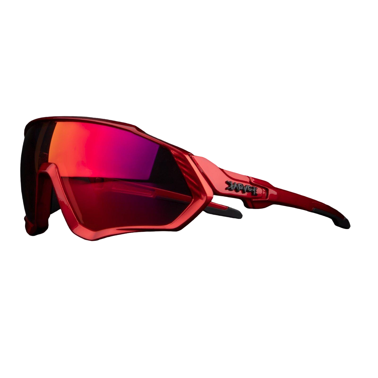 Óculos de Ciclismo & Corrida com Lentes Polarizadas Vermelho Metálico 1