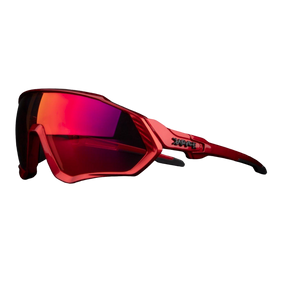 Óculos de Ciclismo & Corrida com Lentes Polarizadas Vermelho Metálico 1