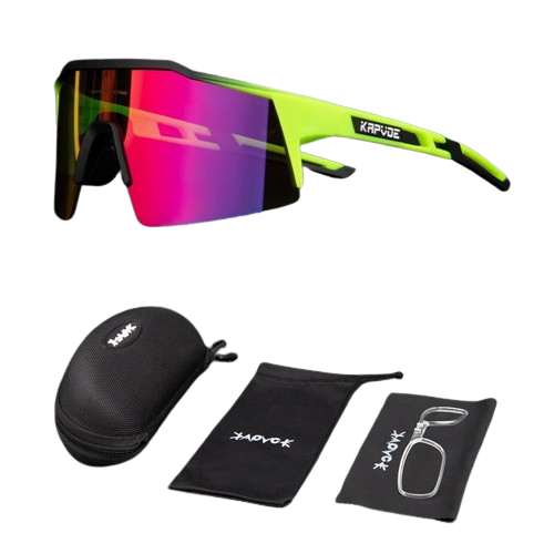 Óculos de Ciclismo & Corrida UV400 Slide Kapvoe Verde