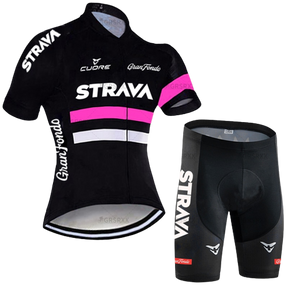 Conjunto de Ciclismo Feminino Strava Rosa c Short