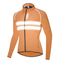 Blusa Corta Vento Manga Comprida Para Ciclismo Laranja