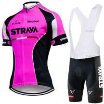 Conjunto de Ciclismo Feminino Strava Pink c Bretelle