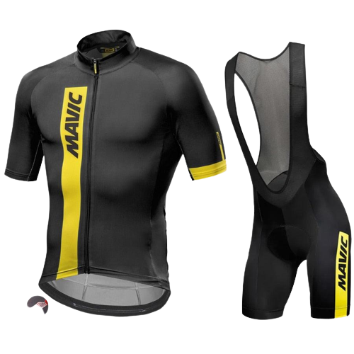 Conjunto Camisa e Bretelle de Ciclismo Mavic MTB Preto