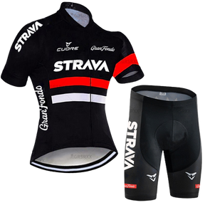 Conjunto de Ciclismo Feminino Strava Vermelho c Short