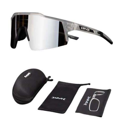 Óculos de Ciclismo & Corrida UV400 Slide Kapvoe Cinza