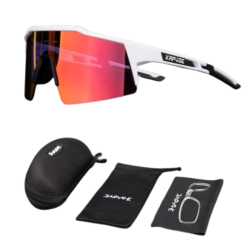 Óculos de Ciclismo & Corrida UV400 Slide Kapvoe Branco