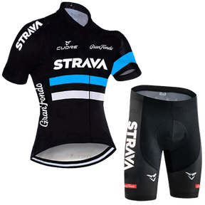 Conjunto de Ciclismo Feminino Strava Azul c Short