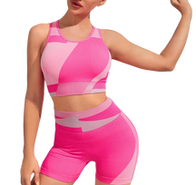 Conjunto Fitness Esportivo Feminino Cintura Alta e Top Rosa