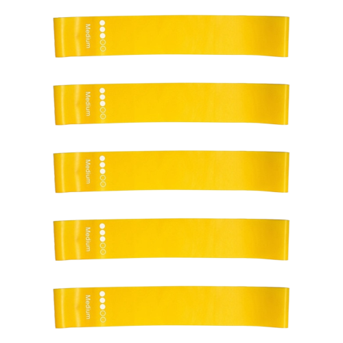 Kit 5 Faixas Elásticas de Resistência Esportiva 5 Pcs Amarelo
