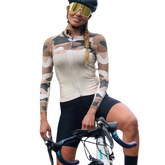 Macaquinho de Ciclismo Feminino Camuflado Camuflado Branco