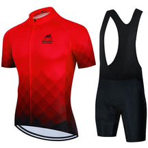 Camisa e Bermuda Bretelle de Ciclismo Gel 19D Vermelho
