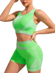 Conjunto Fitness Esportivo Feminino Cintura Alta e Top Verde