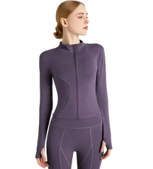 Casaco Esportivo Feminino com Zíper ActiveWear Roxo