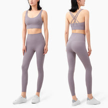 Conjunto Fitness Legging Sem Costura Quick Dry Violeta