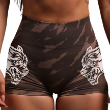 Short Fitness Feminino Wolves para Treino Marrom