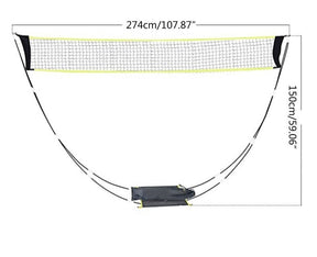 Rede Esportiva Portátil Ajustável Dobrável para Vôlei, Badminton e Outros