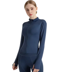 Casaco Esportivo Feminino com Zíper ActiveWear Azul Marinho