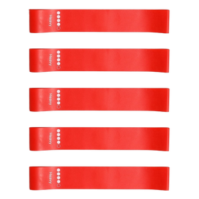 Kit 5 Faixas Elásticas de Resistência Esportiva 5 Pcs Vermelho