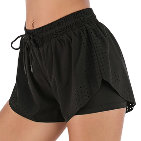 Short Fitness de Treino Running Feminino Respirável RDI Sports® Preto