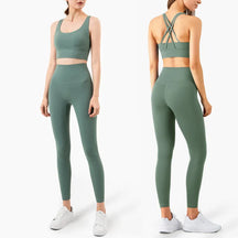 Conjunto Fitness Legging Sem Costura Quick Dry Verde