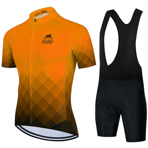 Camisa e Bermuda Bretelle de Ciclismo Gel 19D Laranja