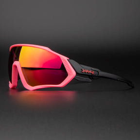 Óculos de Ciclismo com 5 Lentes Polarizadas Kapvoe Rosa 5