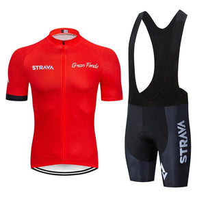 Roupa de Ciclismo Strava Classic Vermelho c Bretelle