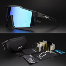 Óculos de Ciclismo Goggles com 4 Lentes Polarizadas Preto com Azul 4 Lentes