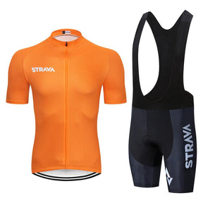 Roupa de Ciclismo Strava Classic Laranja c Bretelle