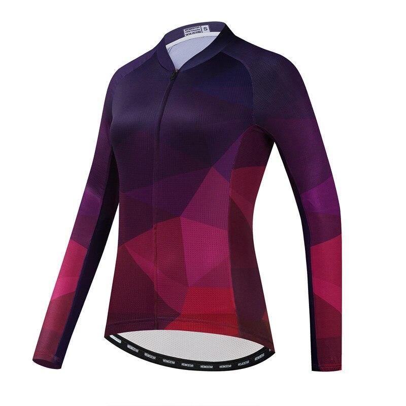 Blusa de Ciclismo Weimostar Feminina com Zíper Completo Roxo Escuro