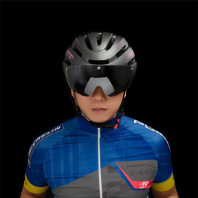 Capacete de Ciclismo PROMEND + Viseira e LED