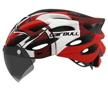 Capacete de Ciclismo CAIRBULL Com LED e Viseira™ Preto Vermelho