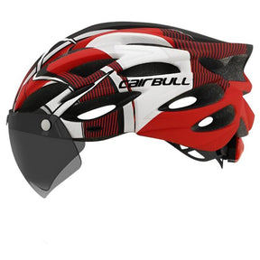 Capacete de Ciclismo CAIRBULL Com LED e Viseira™ Preto/Vermelho