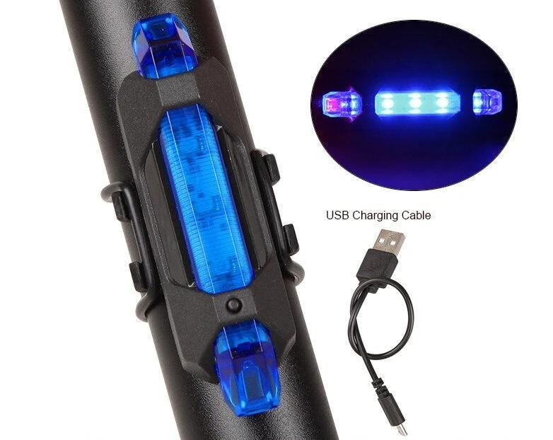 Lanterna LED Traseira para Bicicleta Azul